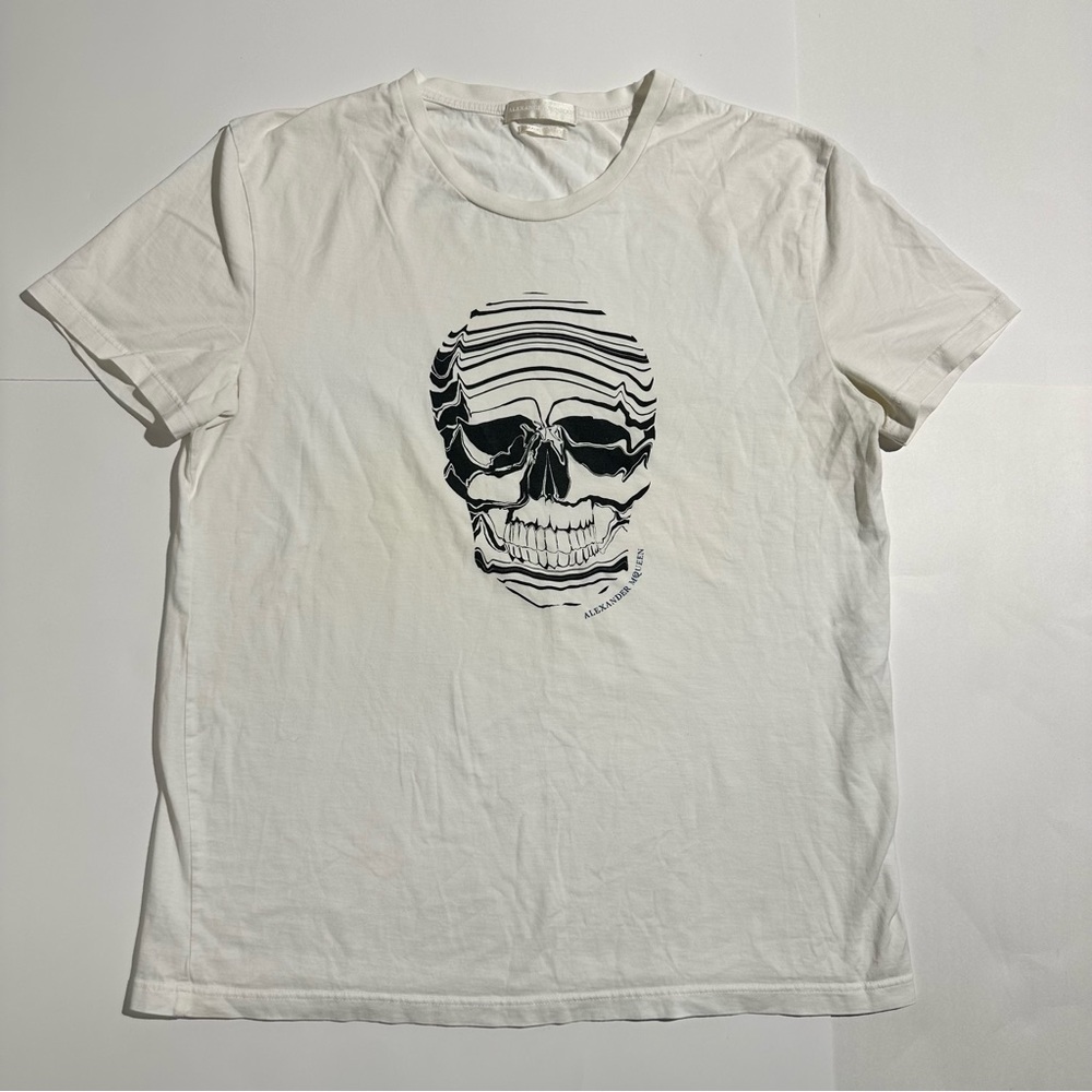 Alexander McQueen White Skull Graphic T-Shirt
